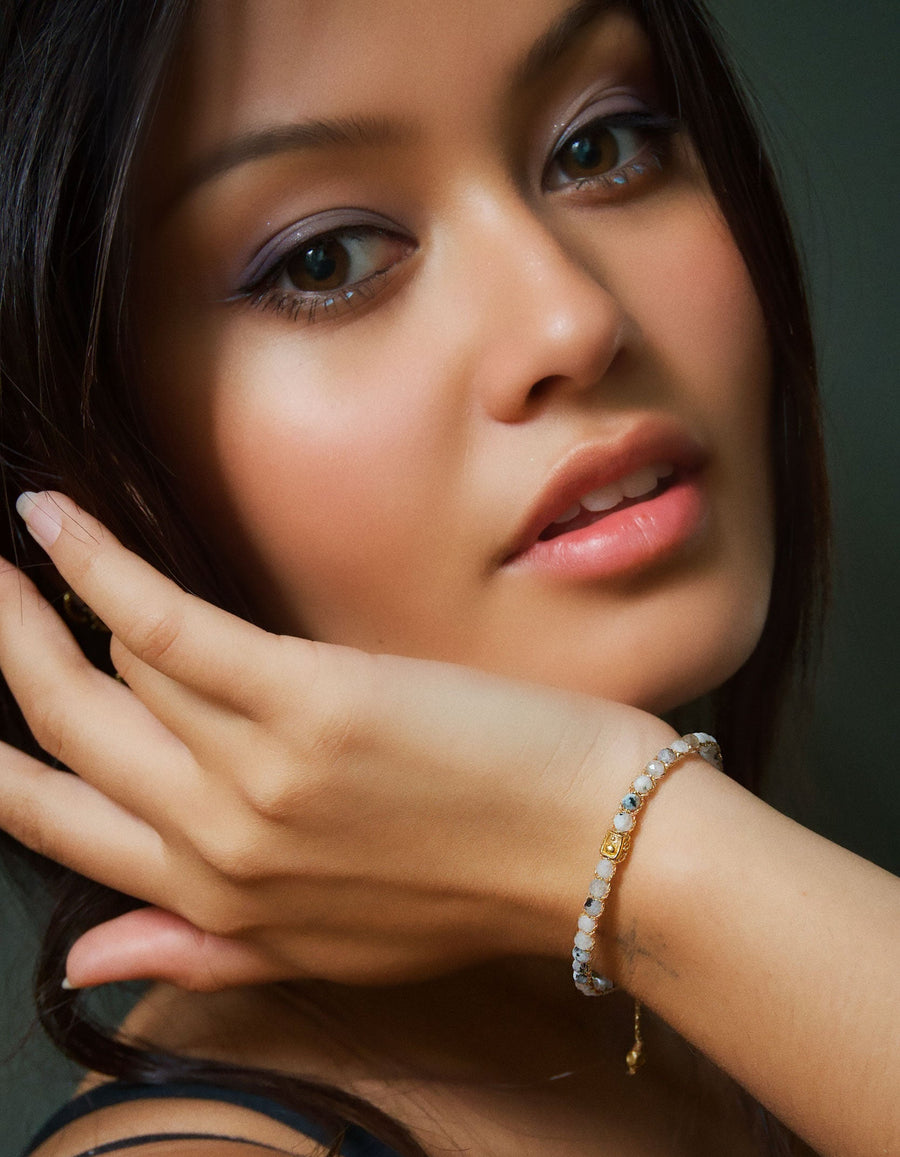 Rainbow Moonstone Bracelet | Gold