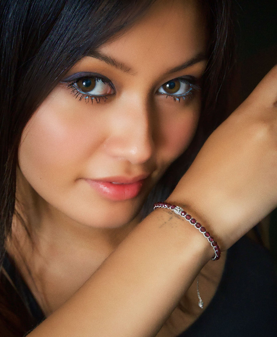Violet Garnet Bracelet | Silver