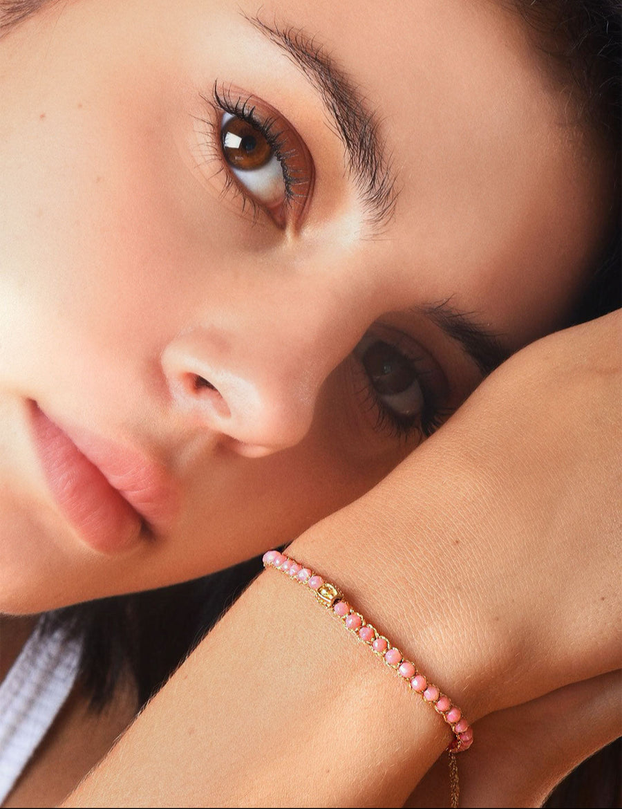 Pink Coral Bracelet | Gold
