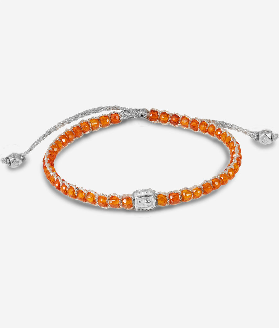 The Orange Glam Bracelet | Silver