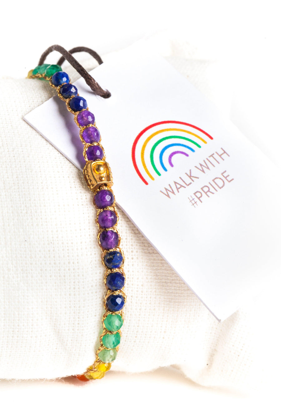 Rainbow Bold Bracelet | Gold - Samapura Jewelry