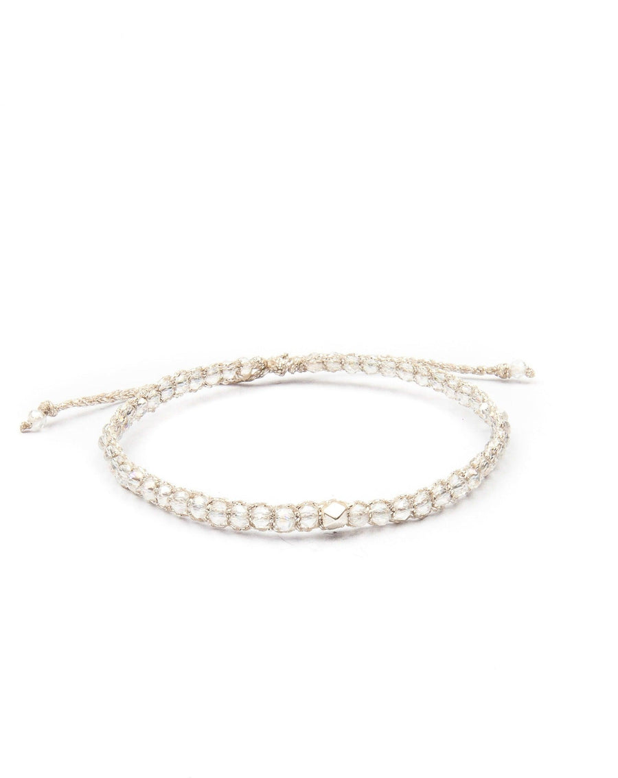 Crystal Clear Rainbow Nugget Bracelet | Silver - Samapura Jewelry