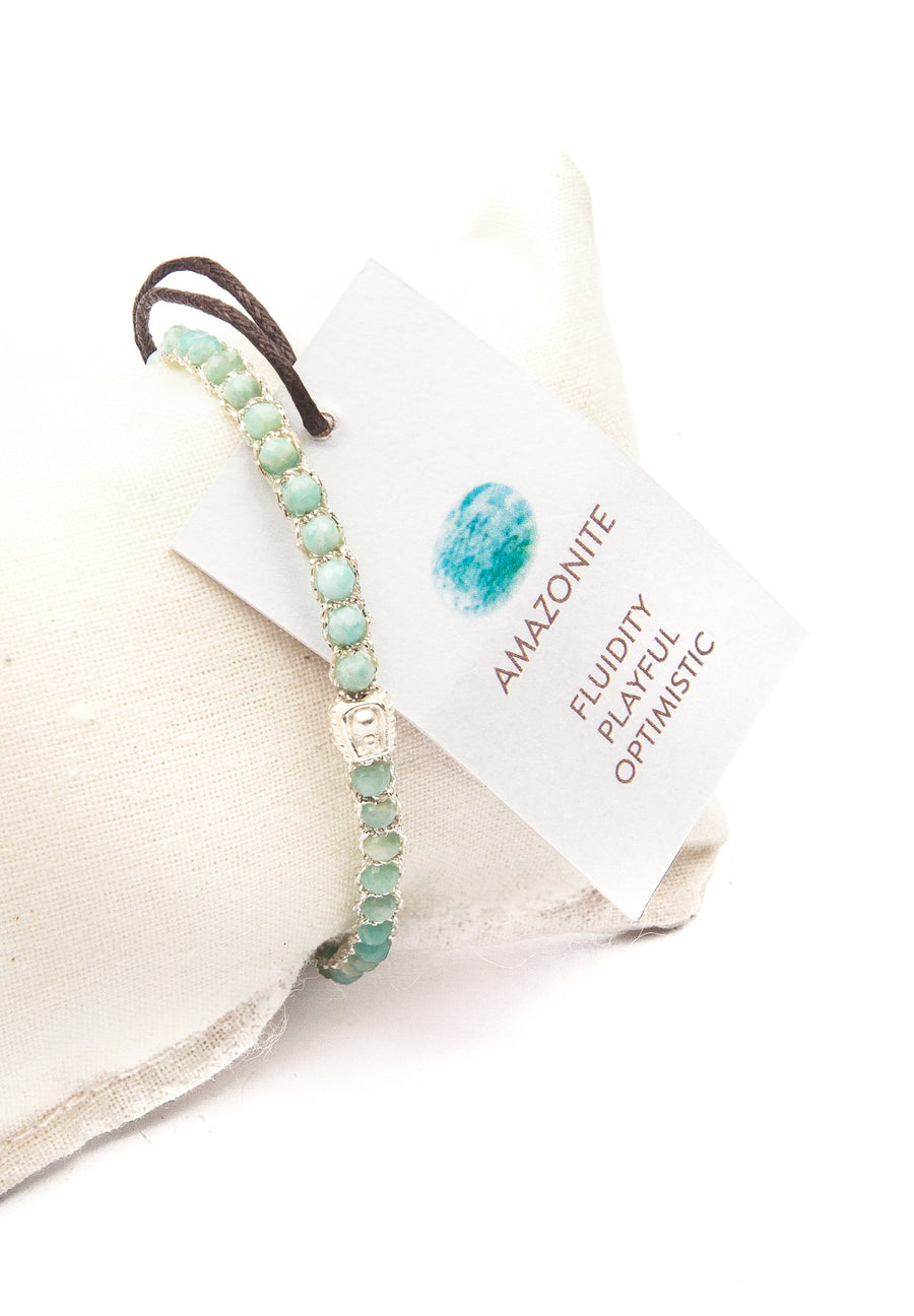 Amazonite dari Brazil Gelang | Perak