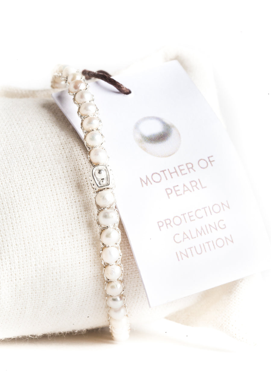 Pearl Round Bracelet | Silver