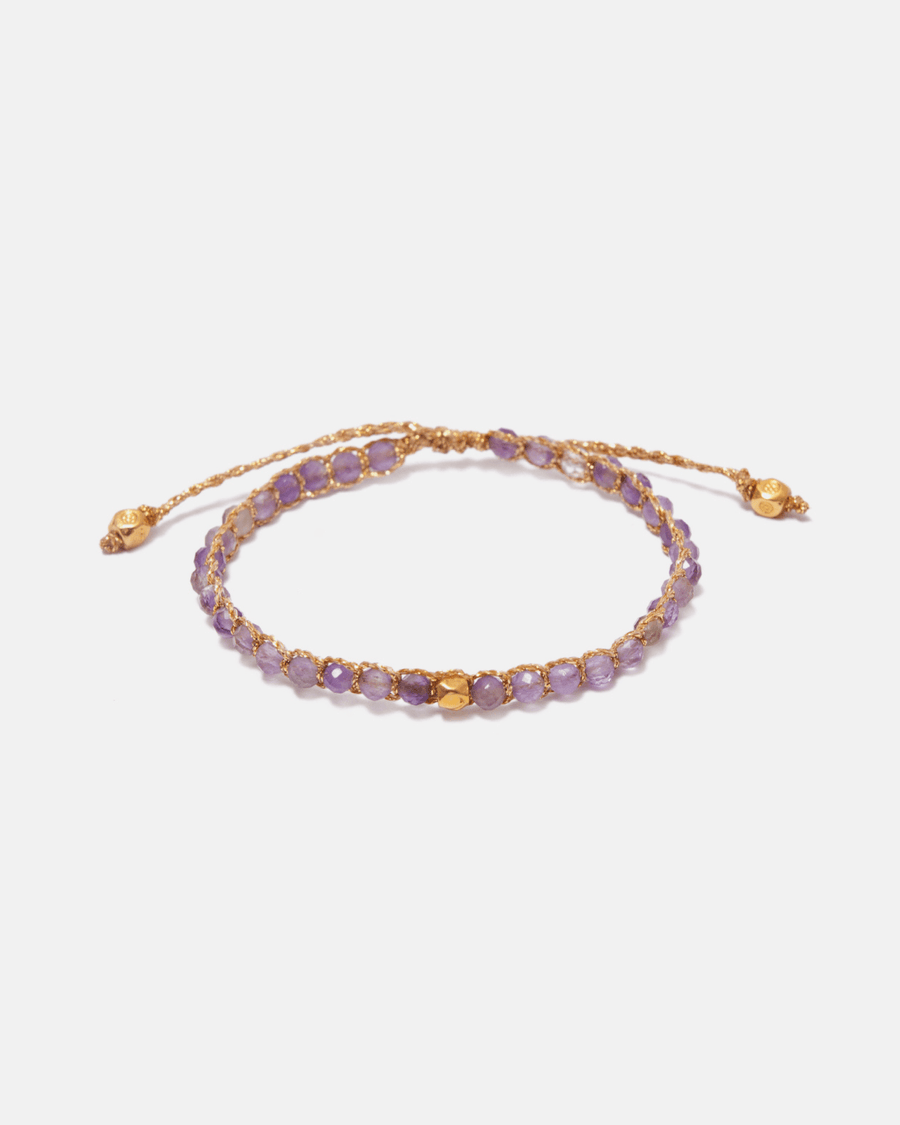 Amethyst Nugget Kids Bracelet | Gold - Samapura Jewelry