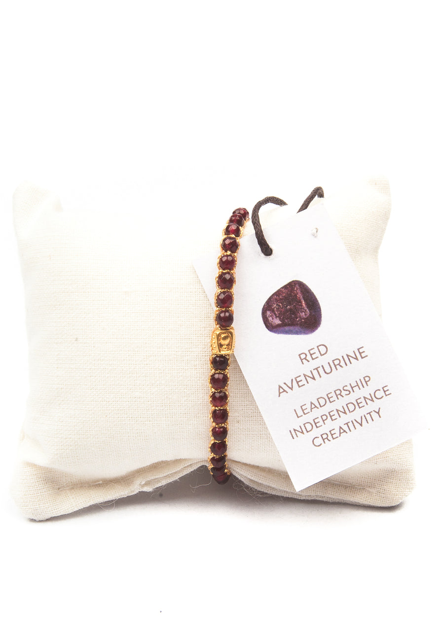 Red Aventurine Bracelet | Gold