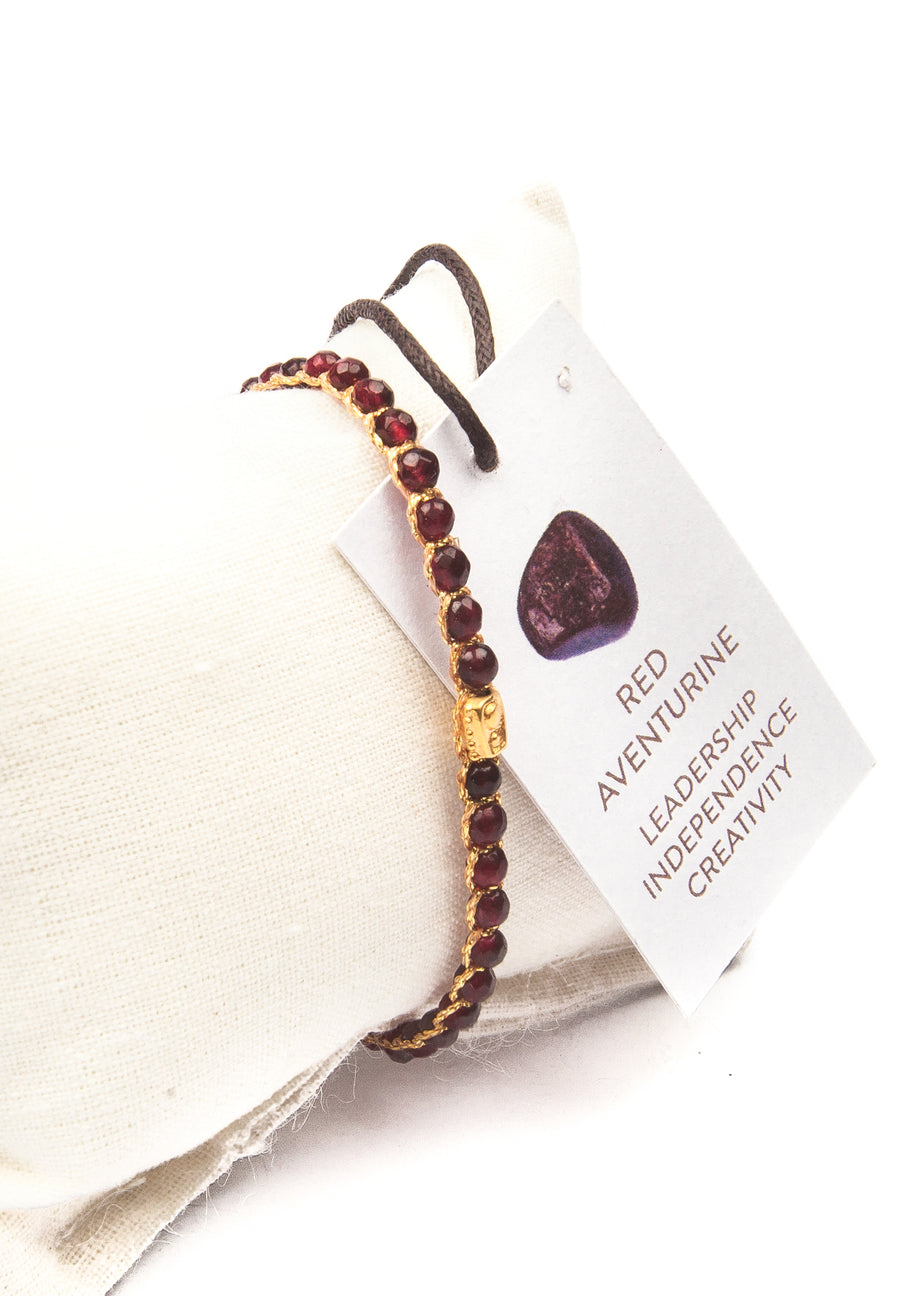 Red Aventurine Bracelet | Gold