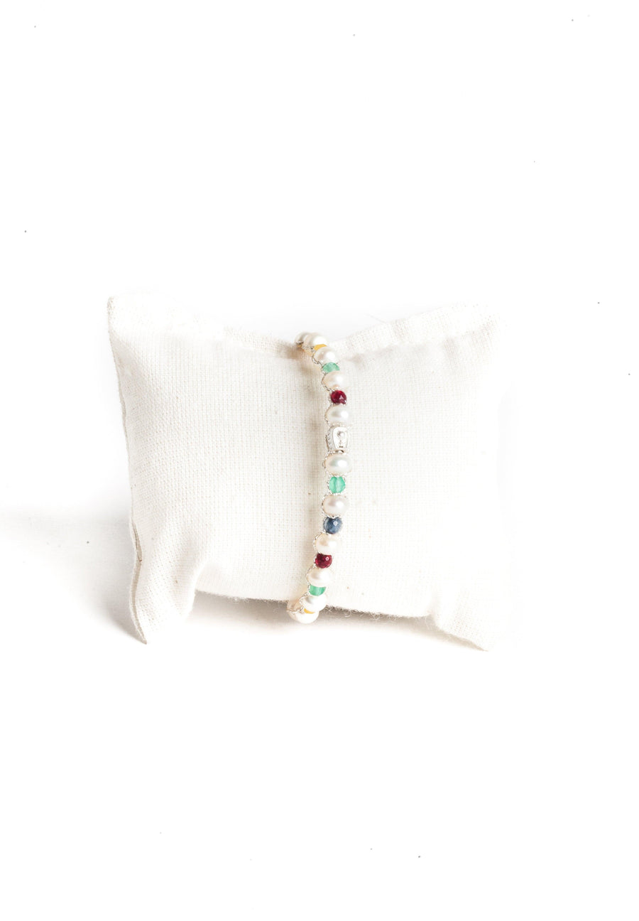 Fresh Water Pearl & Gemstone Bracelet | Silver - Samapura Jewelry