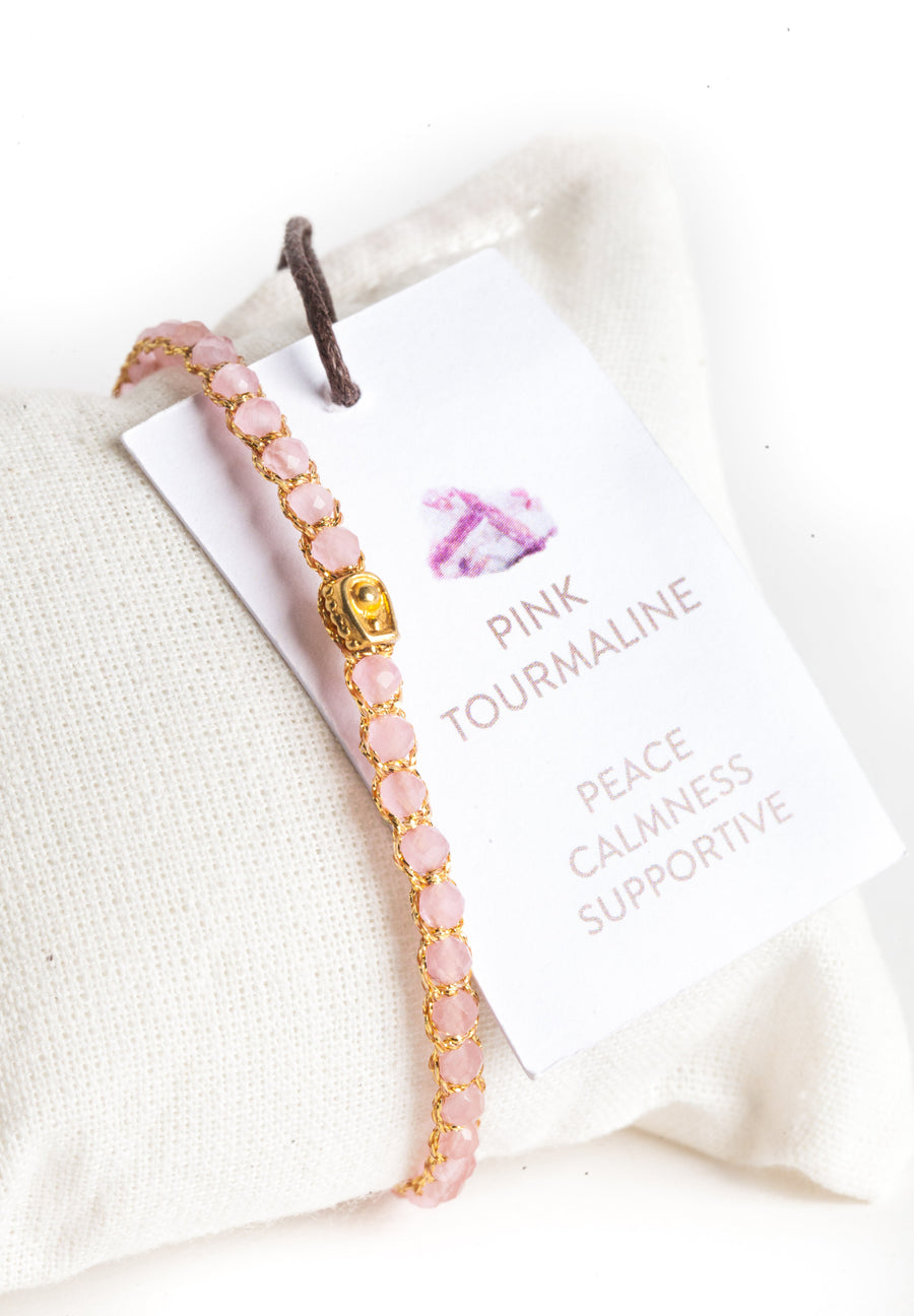 Pink Tourmaline from Mozambique Bracelet | Gold