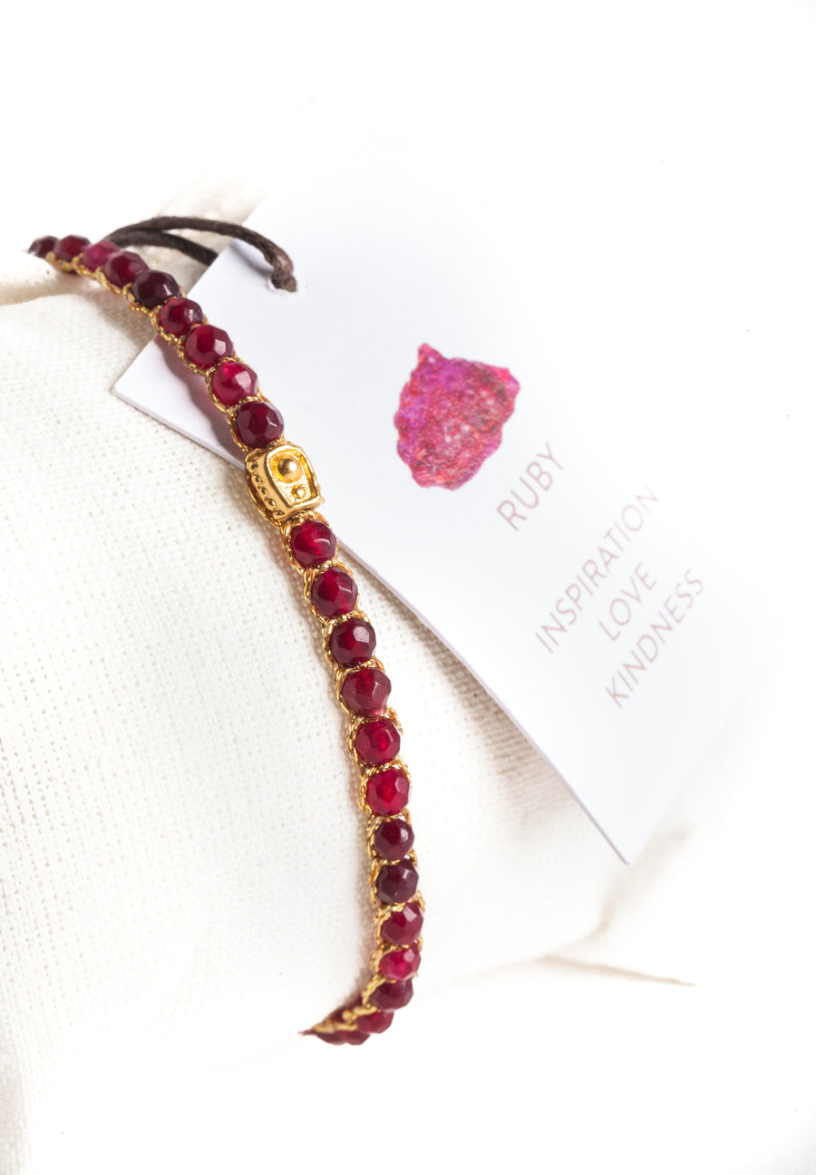 Ruby Bracelet | Gold