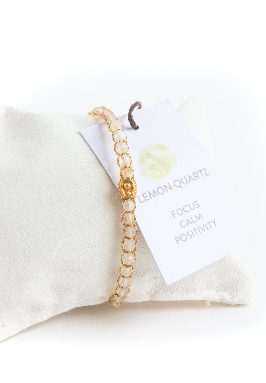 Lemon Quartz Bracelet | Gold