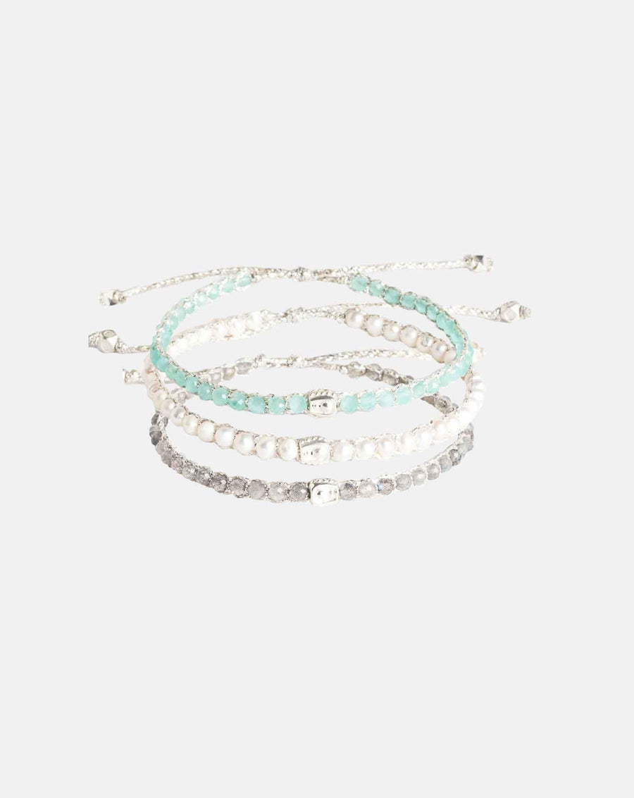 Pearly Stack Bracelets | Silver - Samapura Jewelry