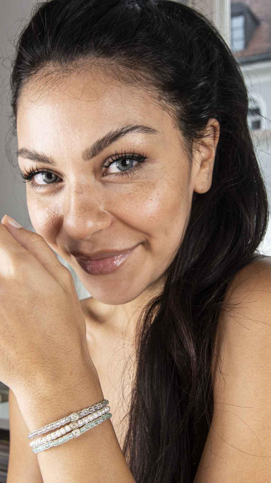 Pearly Stack Bracelets | Silver - Samapura Jewelry