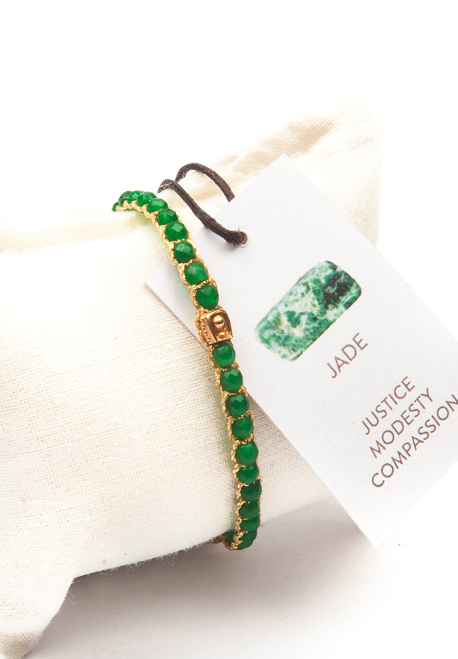 Green Jade Bracelet | Gold