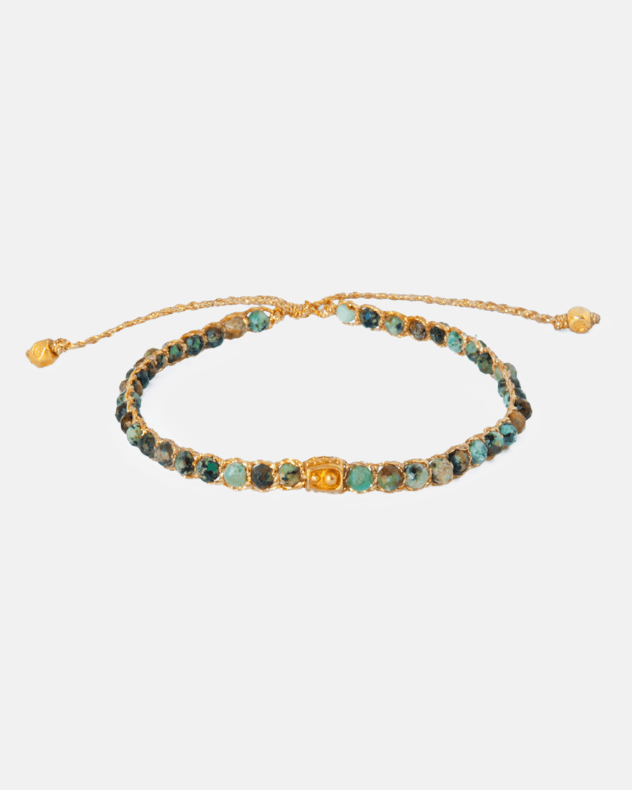 African Turquoise Bracelet | Gold - Samapura Jewelry