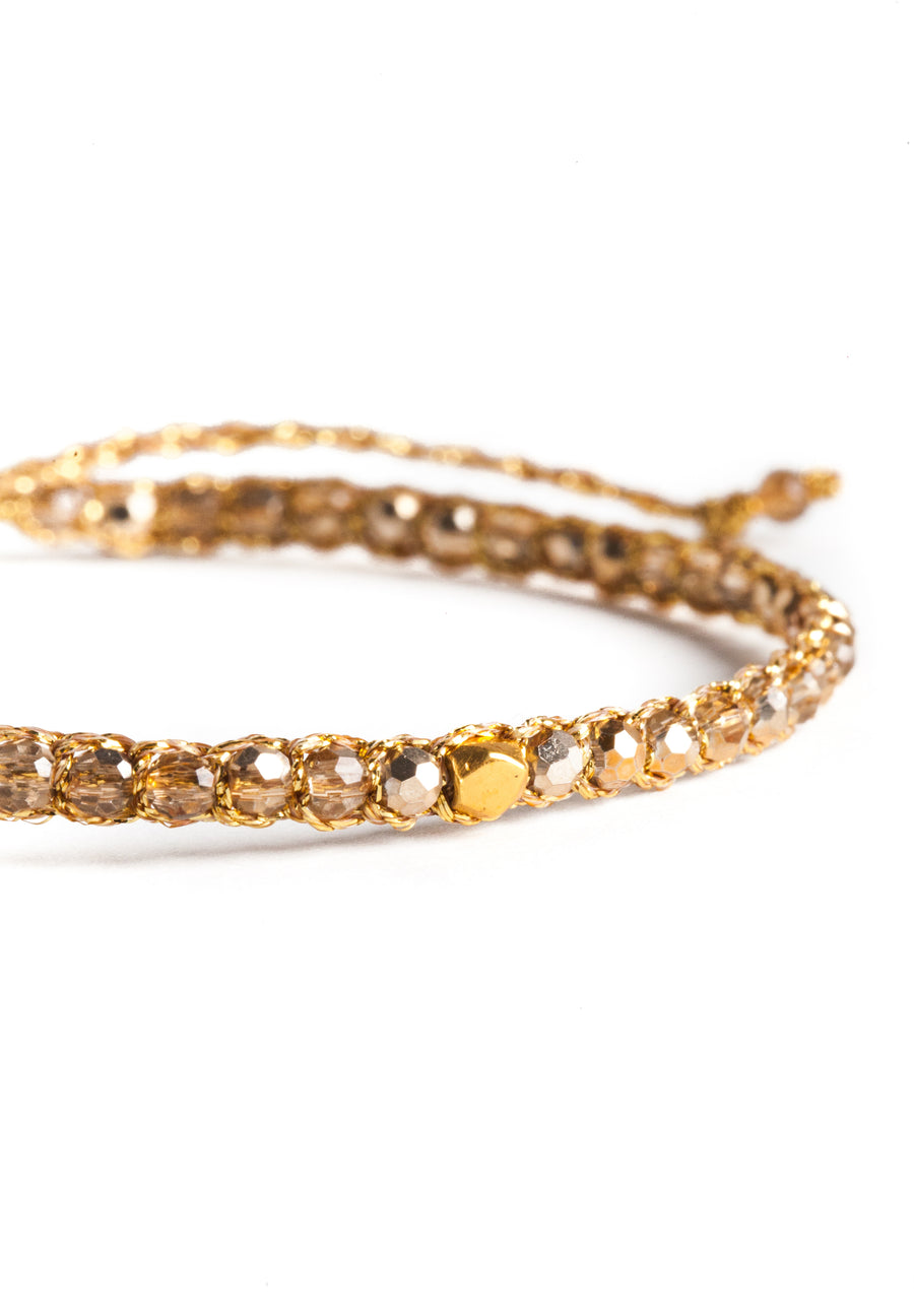 Crystal Metallic Nugget Bracelet | Gold