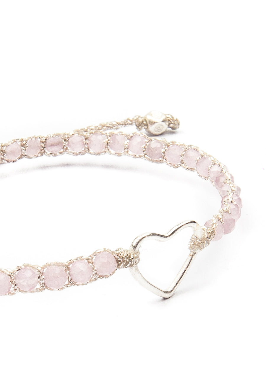 Pink Tourmaline Mozambique Heart Bracelet | Silver