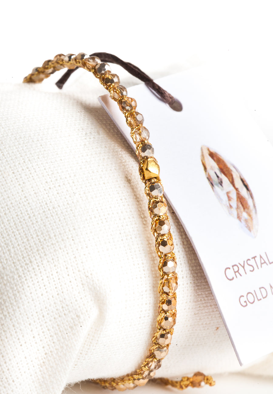 Crystal Metallic Nugget Bracelet | Gold