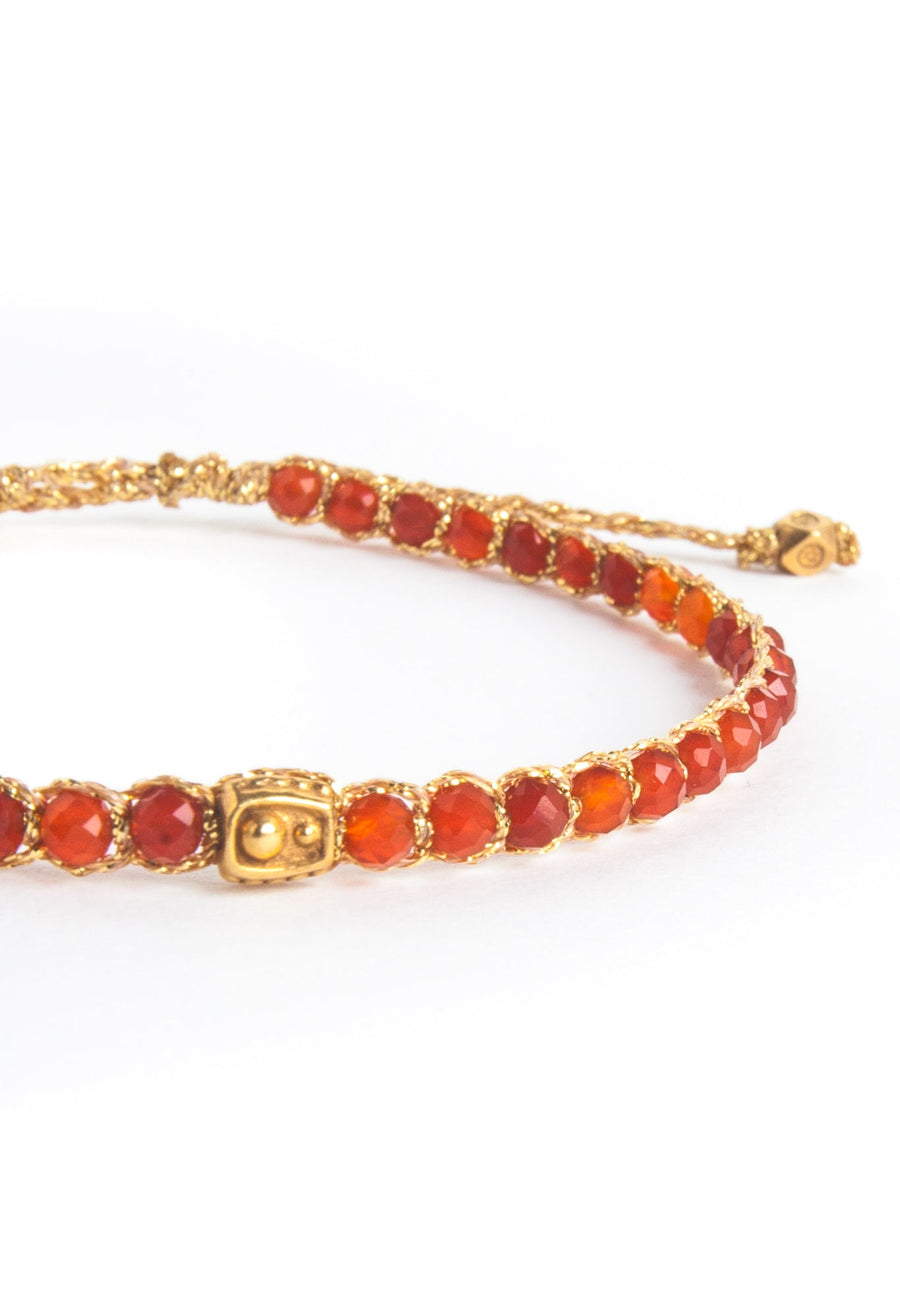 Dark Carnelian Bracelet | Gold