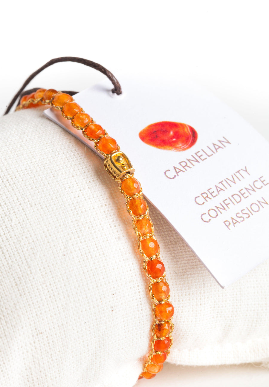 Carnelian from Peru Bracelet | Gold - Samapura Jewelry