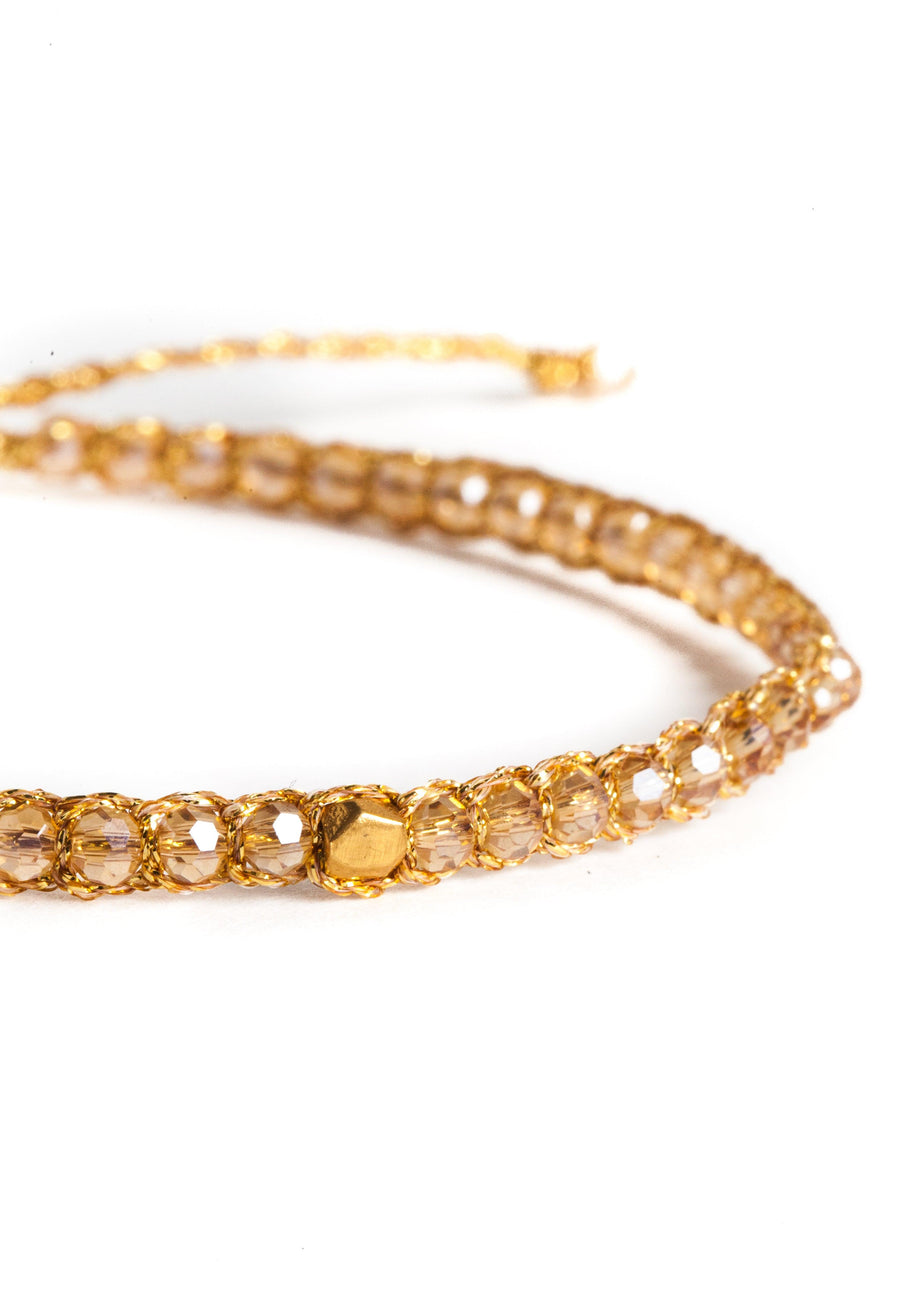 Crystal Light Nugget Bracelet | Gold - Samapura Jewelry