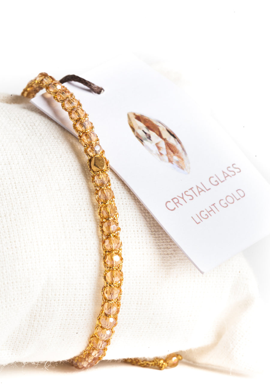 Crystal Light Nugget Bracelet | Gold