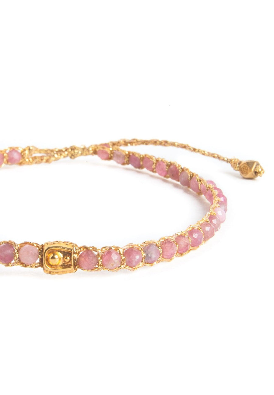 Pink Tourmaline Bracelet | Gold - Samapura Jewelry