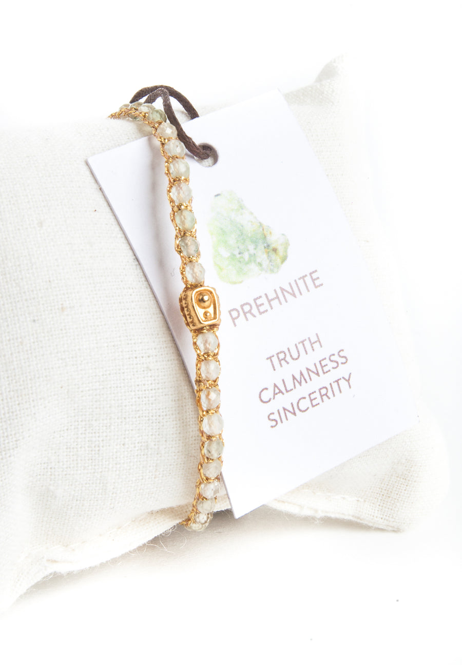 Prehnite Bracelet | Gold