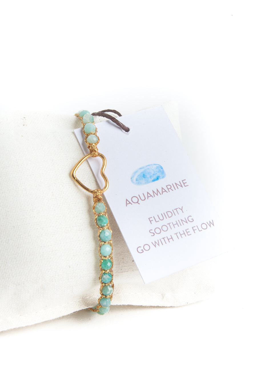 Amazonite Heart Bracelet | Gold