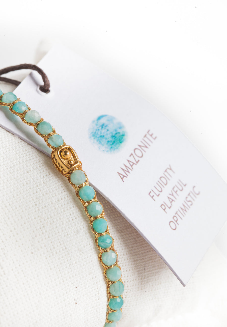 Amazonite from Brazil Bracelet | Gold