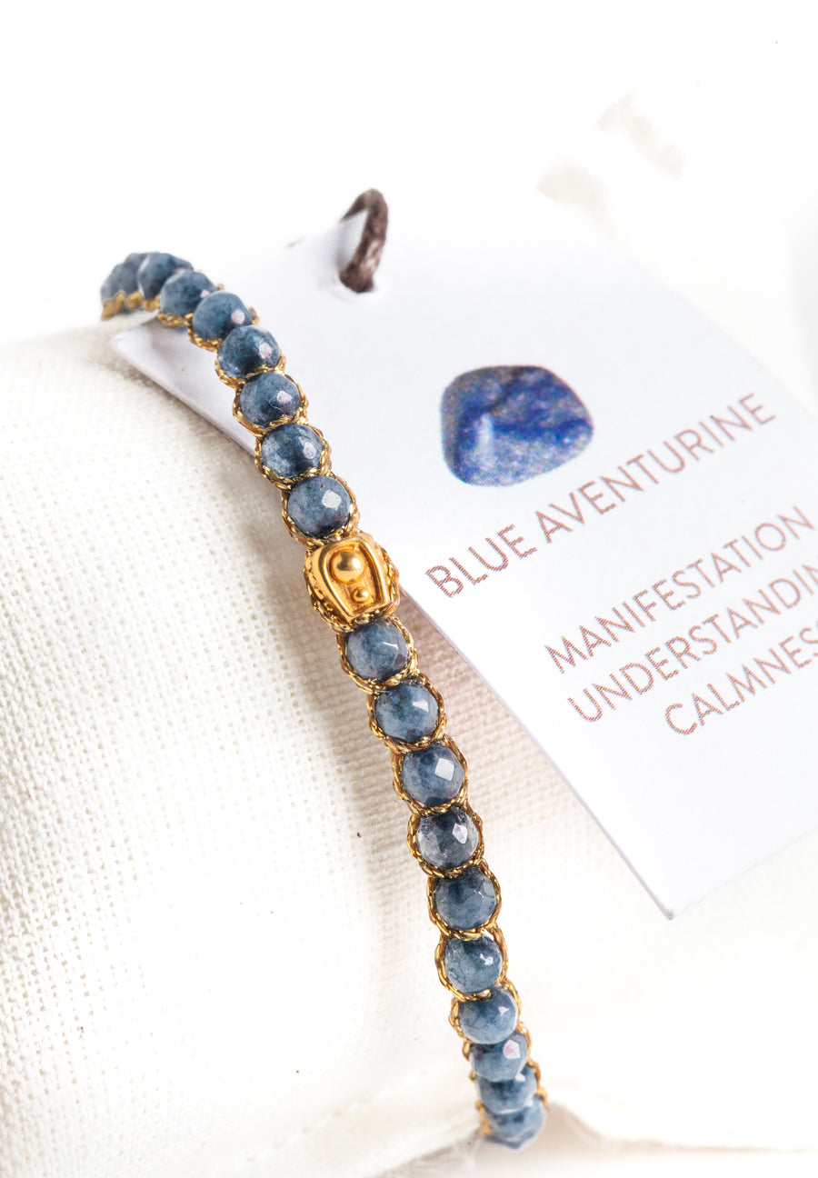 Blue Aventurine Bracelet | Gold