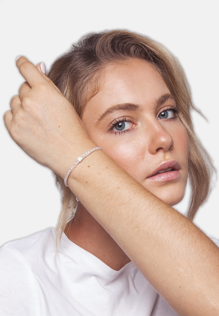 Rose Quartz Bracelet | Silver