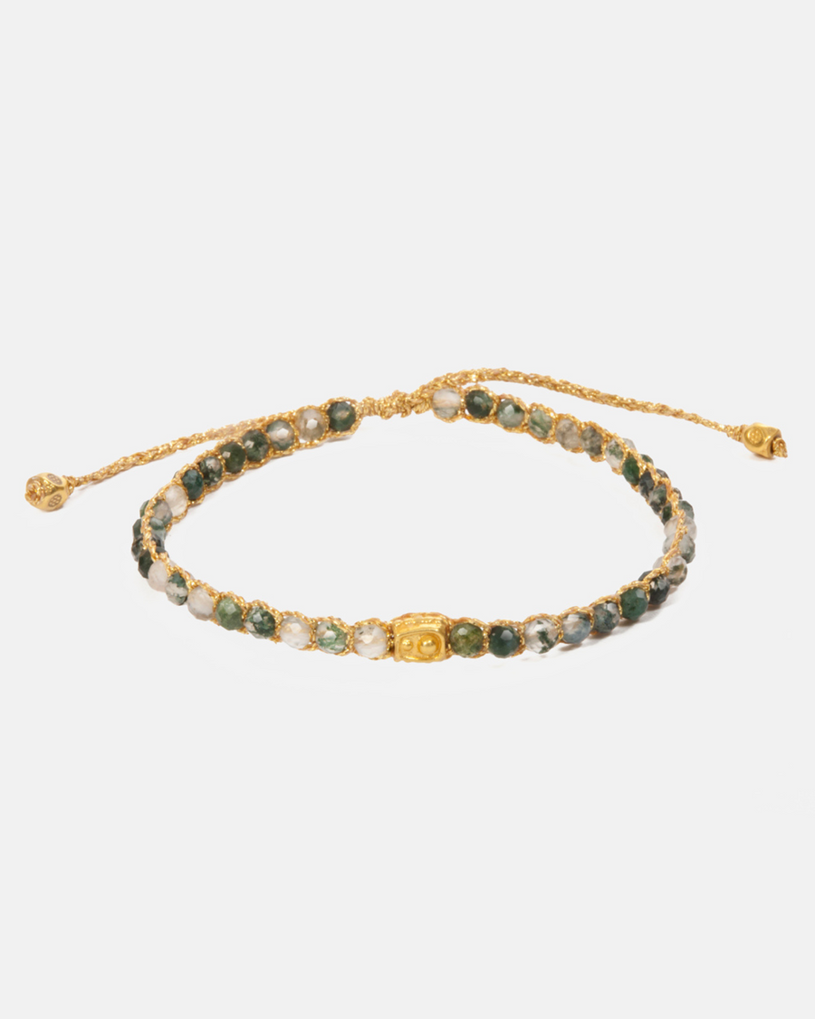 Moss Agate Bracelet | Gold