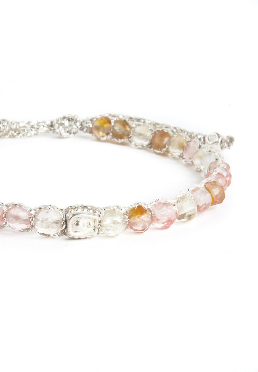 Watermelon Quartz Bracelet | Silver