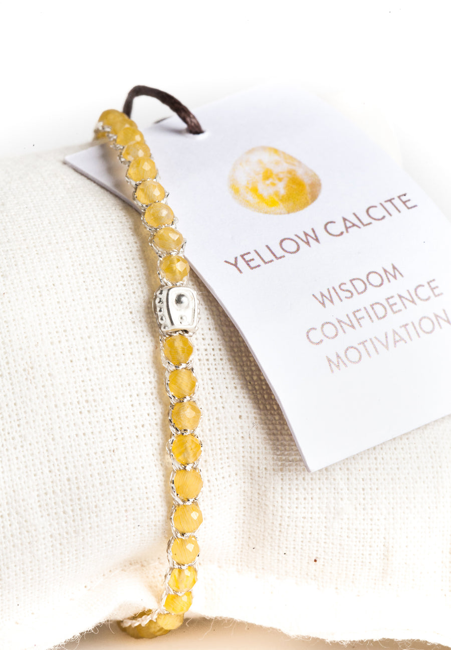 Yellow Calcite Bracelet | Silver