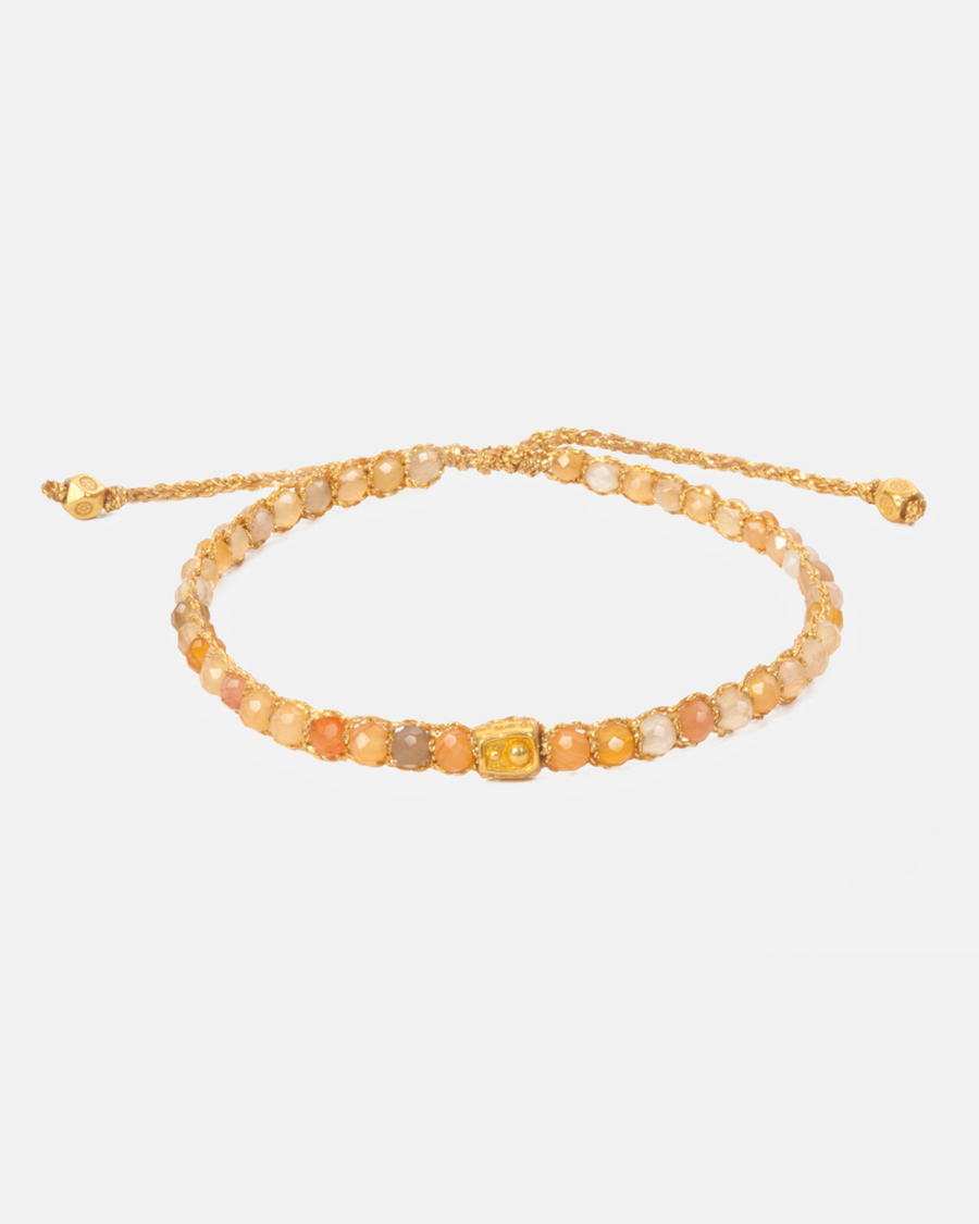 Orange Botswana Agate  Bracelet | Gold