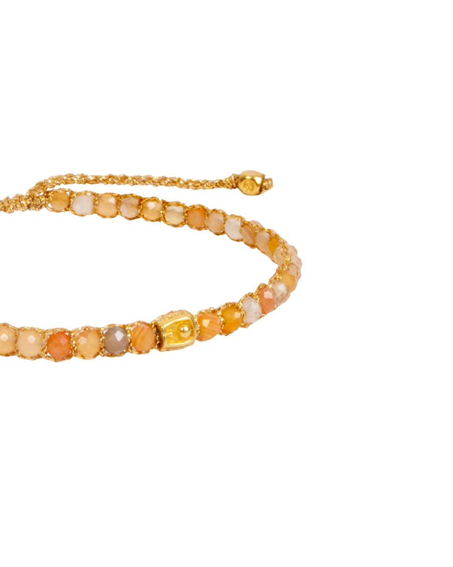 Orange Botswana Agate  Bracelet | Gold