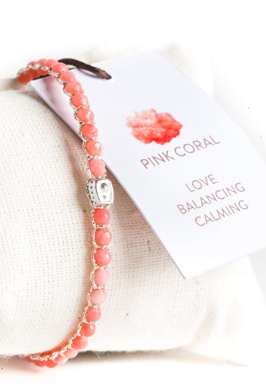 Pink Coral Bracelet | Silver