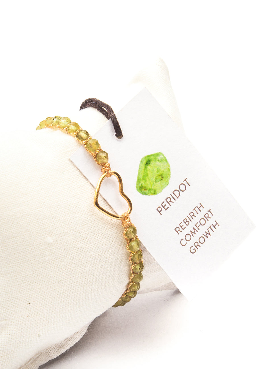 Gelang Hati Peridot | emas