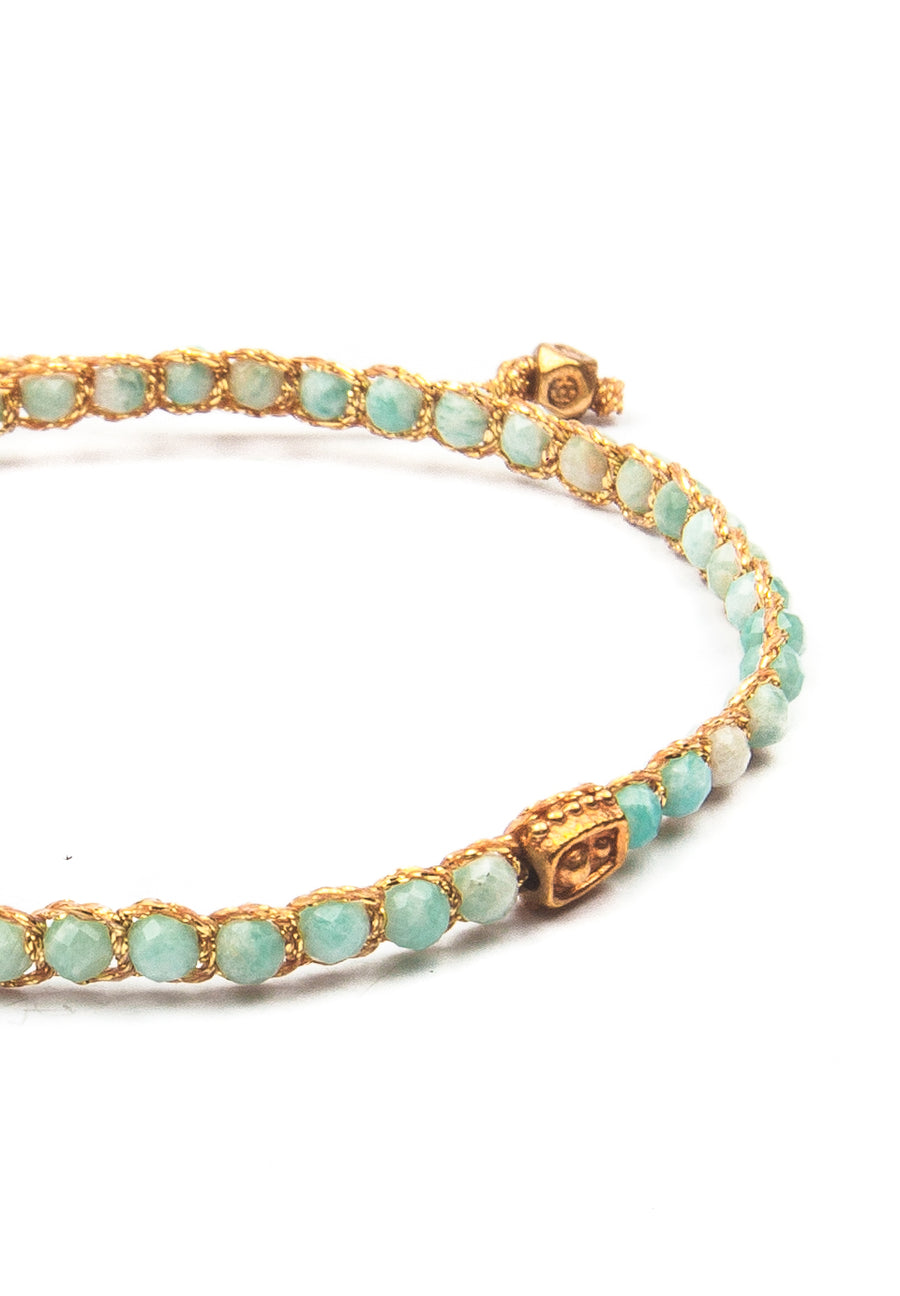 Amazonite from Brazil Bracelet | Gold