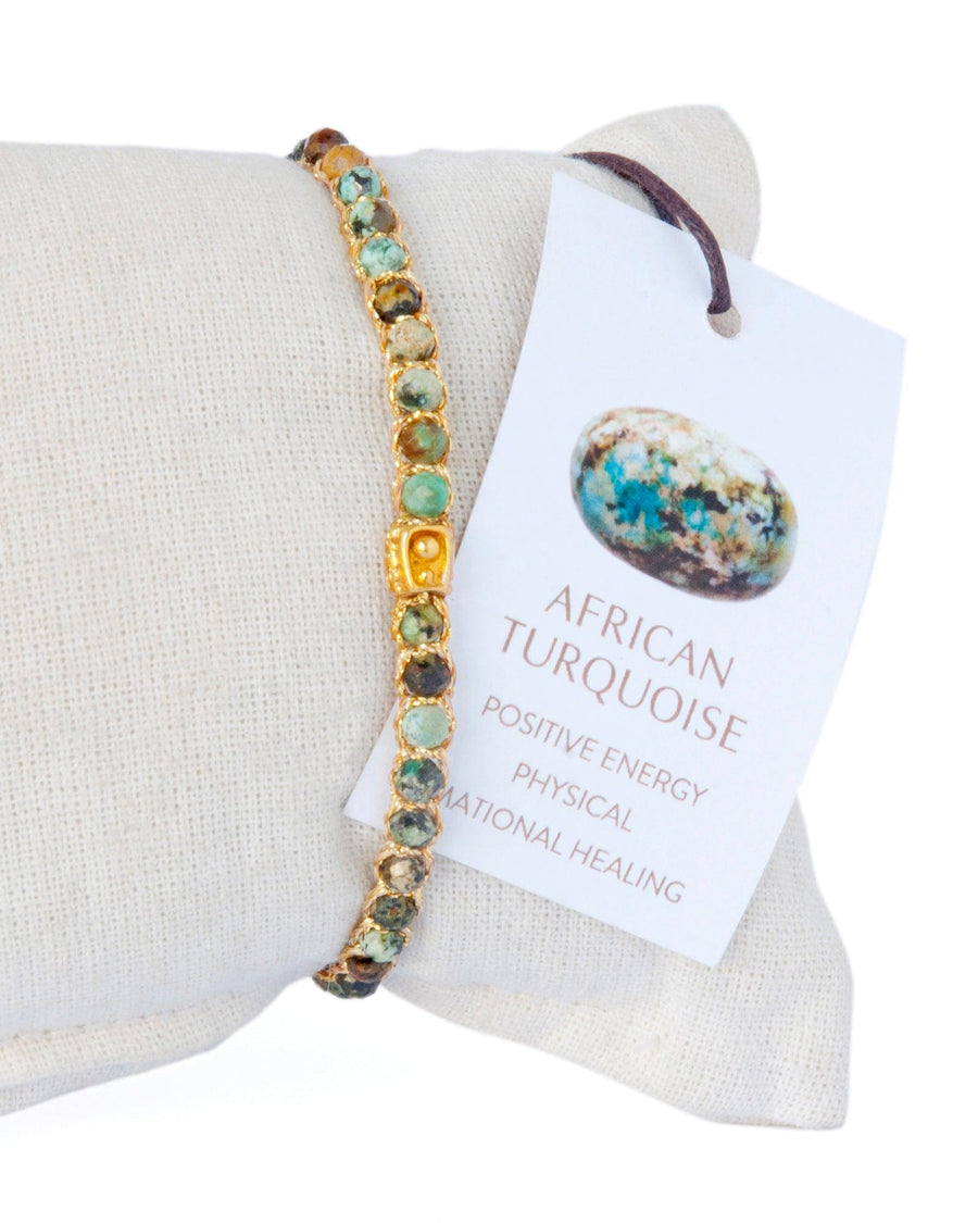 African Turquoise Bracelet | Gold - Samapura Jewelry