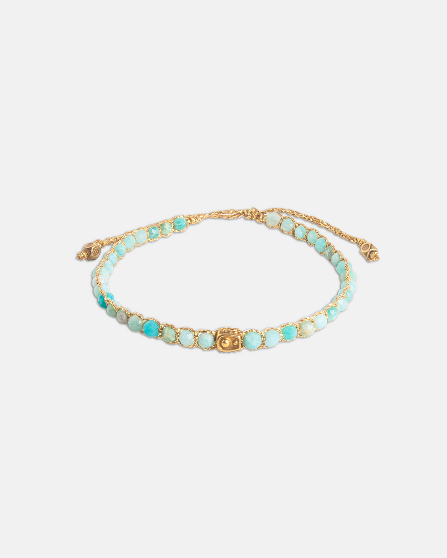 Amazonite from South Africa Bracelet | Gold