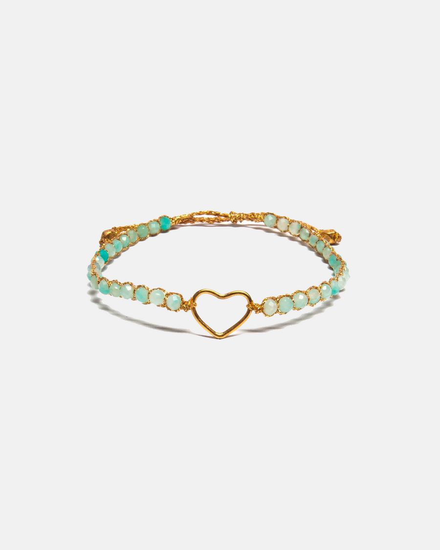 Gelang Hati Amazonite | emas