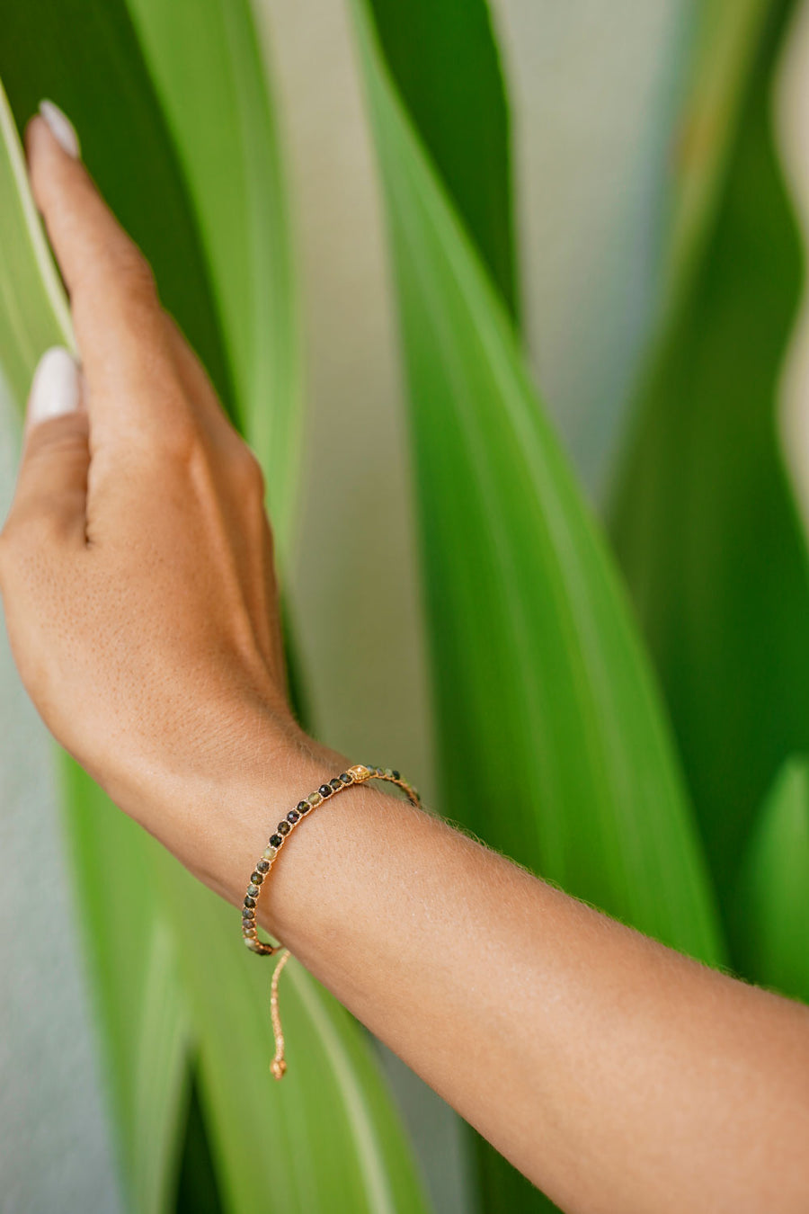 Green Agate Bracelet | Gold