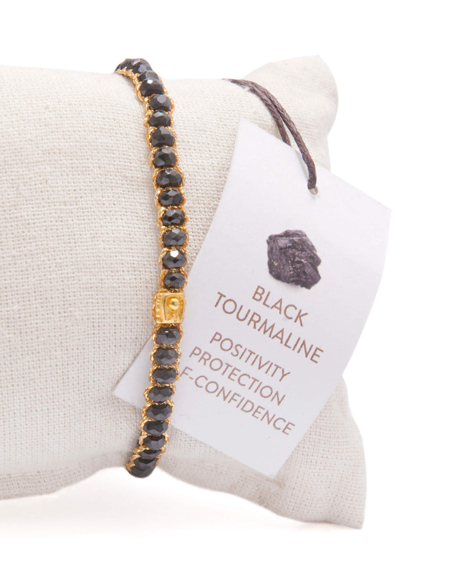 Black Tourmaline Bracelet  | Gold