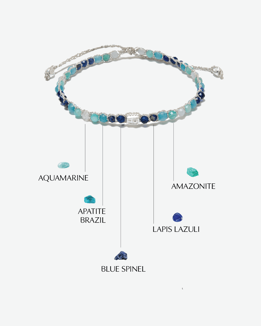 Ombre Blue River Bracelet | Silver - Samapura Jewelry