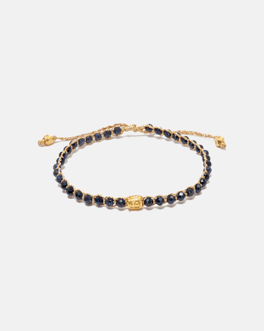 Blue Sandstone Bracelet | Gold