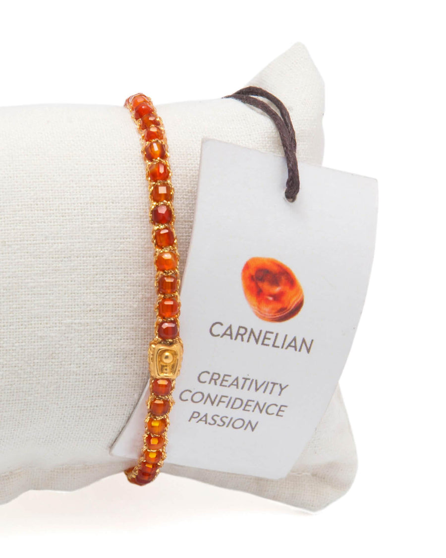 Carnelian From Mozambique Bracelet | Gold - Samapura Jewelry