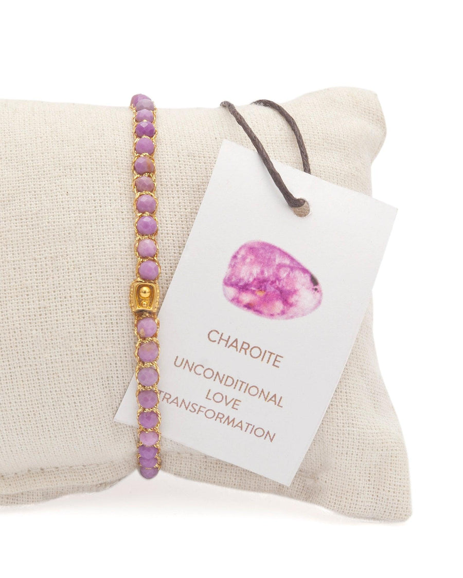 Charoite Bracelet | Gold - Samapura Jewelry