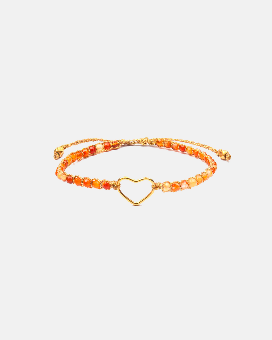 Gelang Jantung Brazil Carnelian | emas